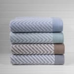 Fibertone Pool Towel, Cotton/Poly Blend, 35x70, 21.0 lbs/dz, Seafoam Chevron